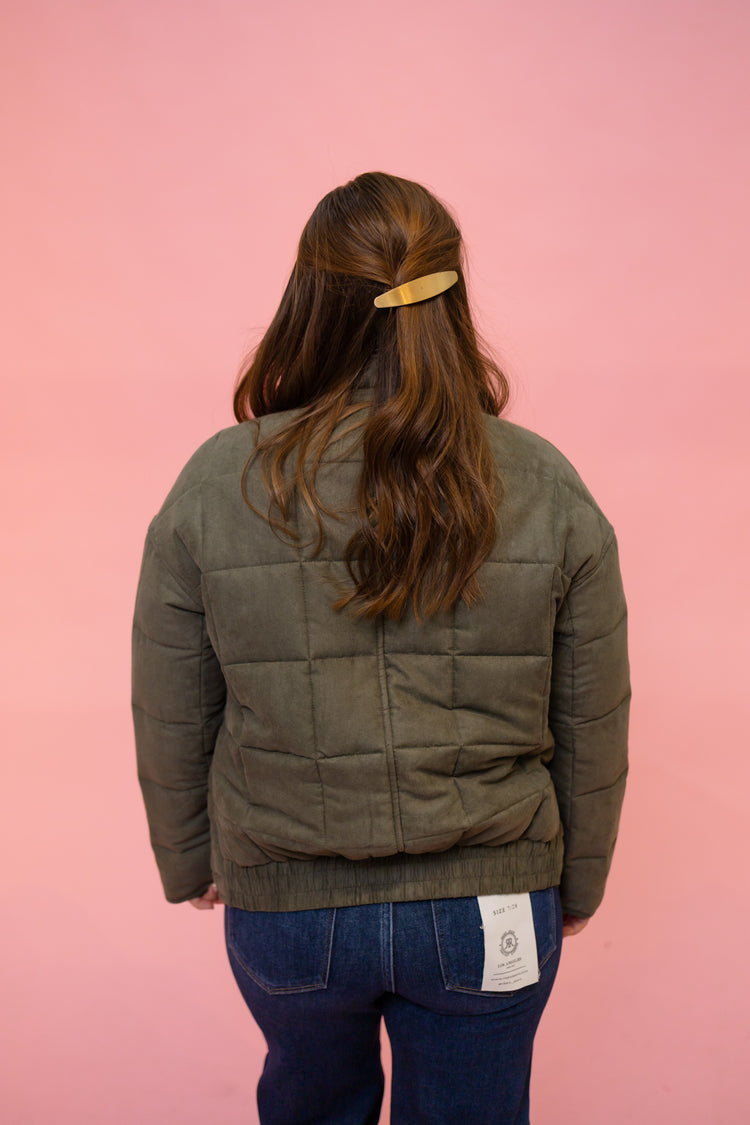 Green Square Quilted Jacket