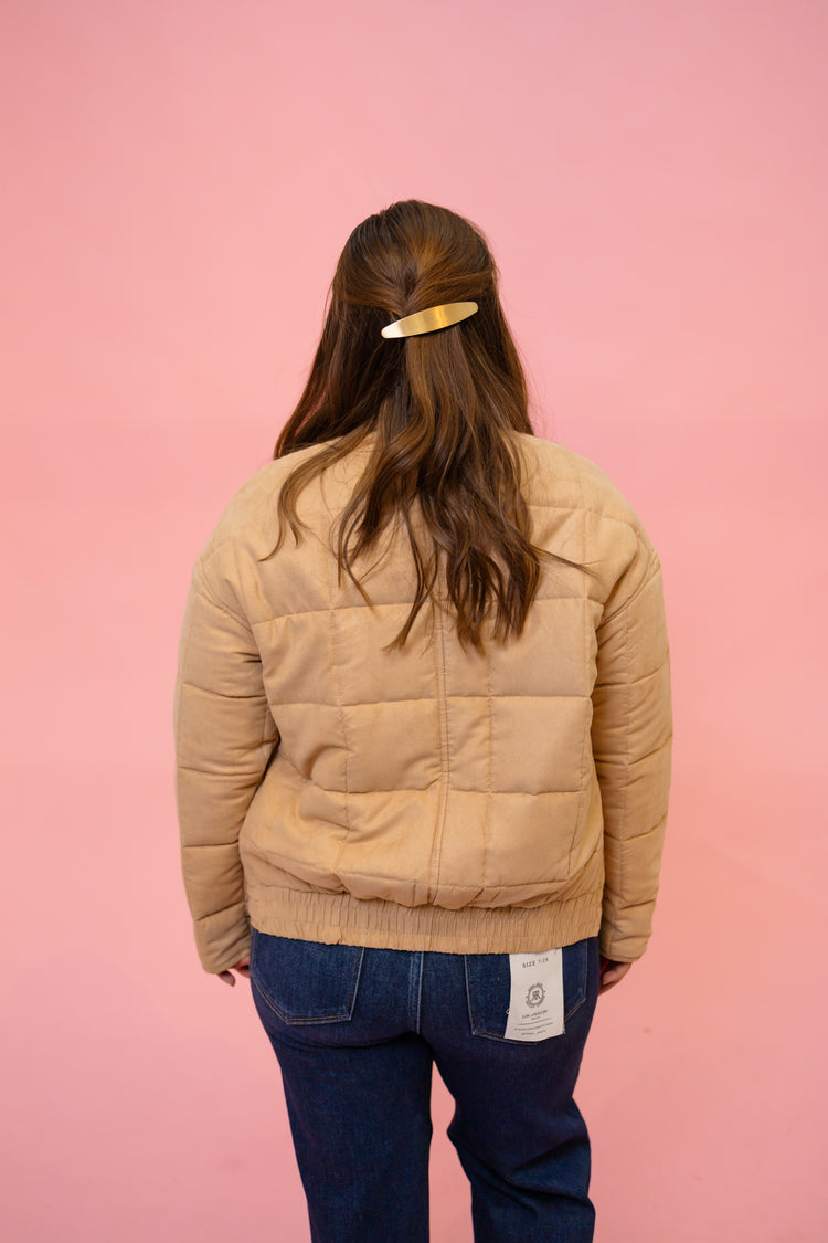 Khaki Square Quilted Jacket