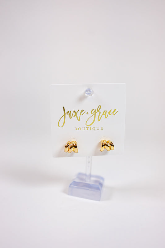 Gold Abstract Geometric Stud Earrings