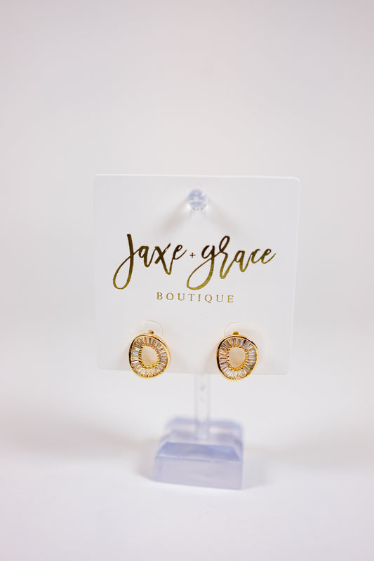 Vintage Glamour Gemstone Stud Earrings
