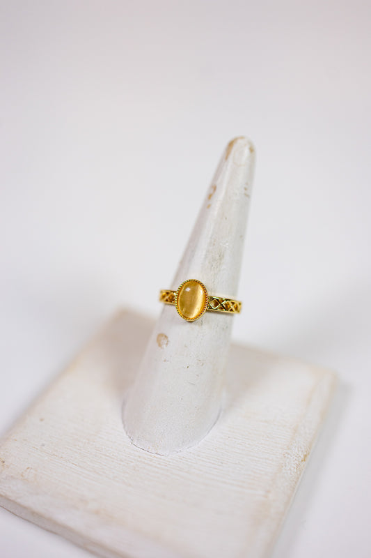 French Inspired Hollow Cat's Eye Ring