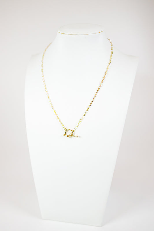Paper Clip Chain Toggle Necklace