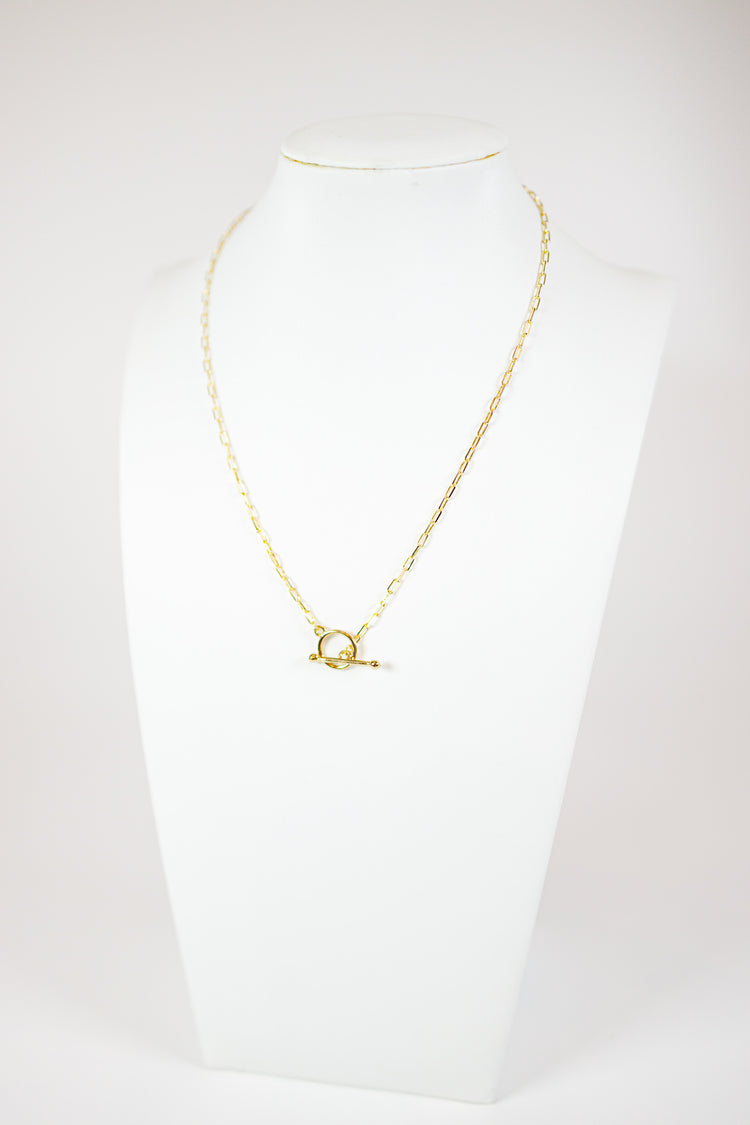 Paper Clip Chain Toggle Necklace