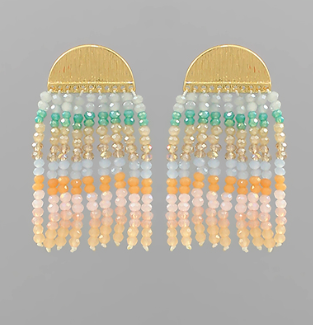 Beads Glass Tassel Earrings, VARIOUS