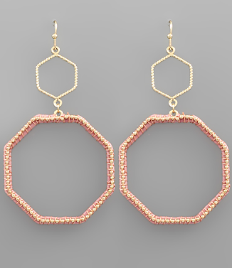 Double Color Octagon Earrings, VARIOUS