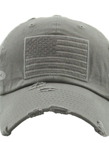Grey American Flag Hat