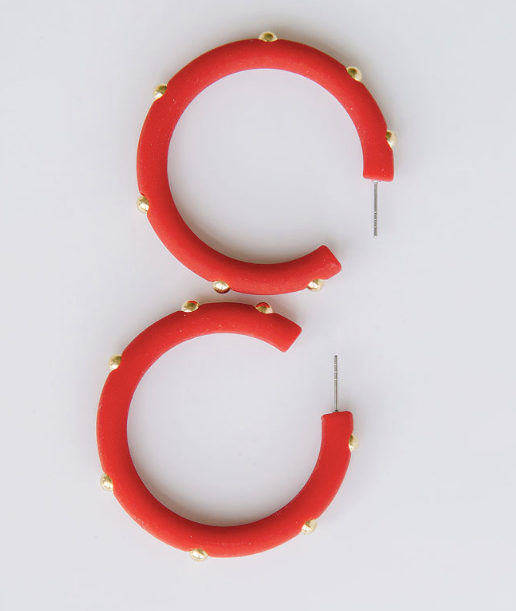 Studded Candace Hoop Earrings, VARIOUS