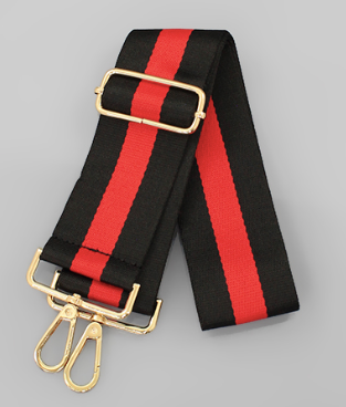 Red and Black Striped Bag Strap