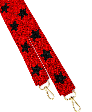 Red Star Beaded Bag Strap