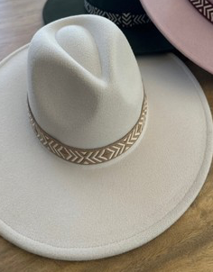 Pattern Ribbon Brim Hat, VARIOUS