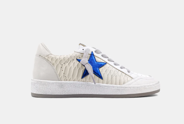 Paz Metallic Blue Star Sneakers