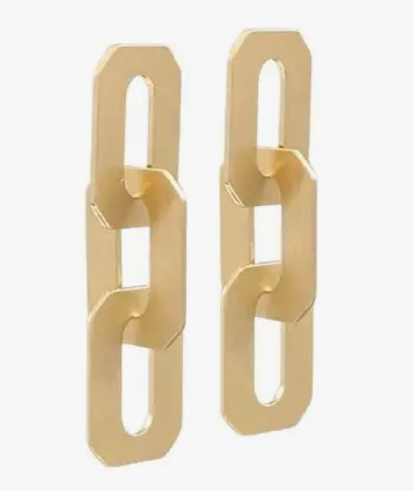 Brushed Gold Chunky Link Earrings
