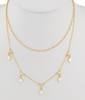 Clover & Brass Chain Dual Necklace