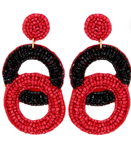 Bead Double Circle Earrings
