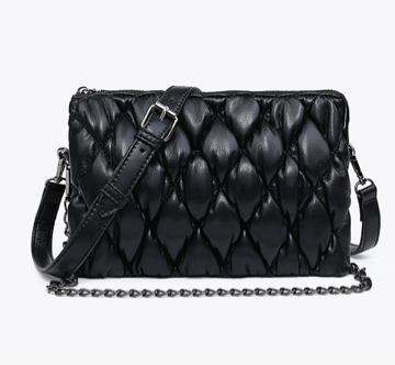 Puffer Quilted Crossbody Chain Purse, VARIOUS