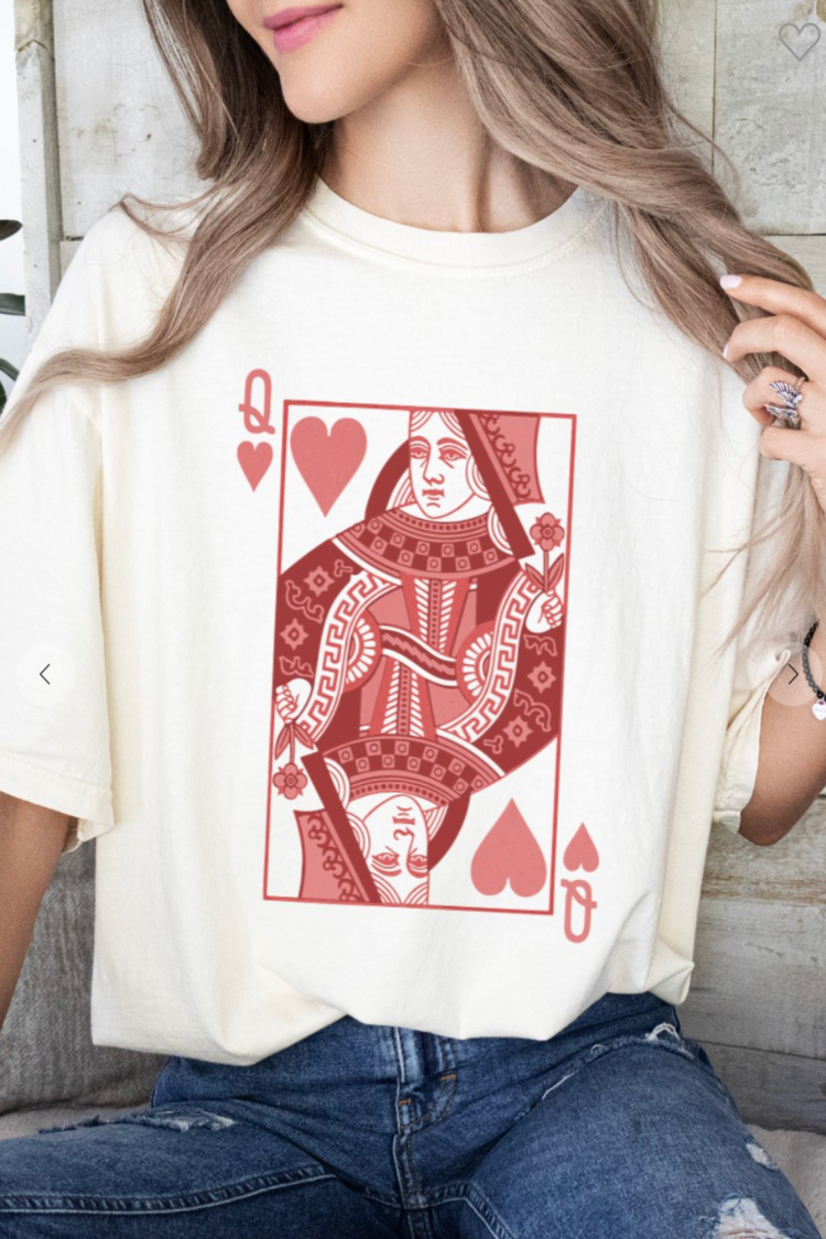 Queen of Hearts Graphic Tee, S-3XL