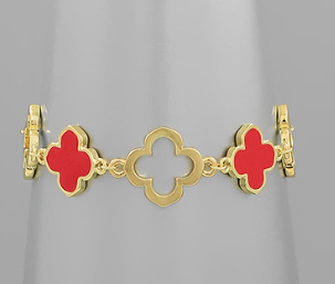 Five Clover Link Chain Bracelet, VARIOUS