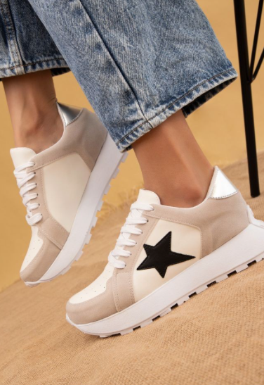 Black and Silver Star Smith Sneakers