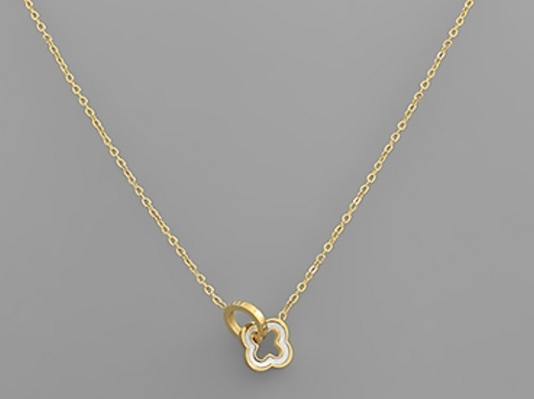 Clover & Circle Link Pendant Necklace