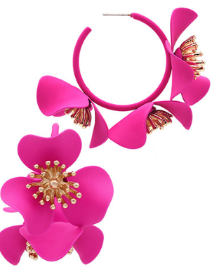 Color Coated Flower Hoops, VARIOUS