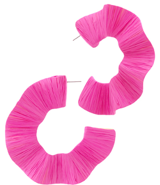 Wrapped Wavy Raffia Hoops, VARIOUS