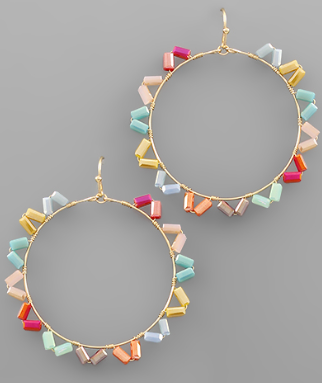 Glass Deco Circle Earrings