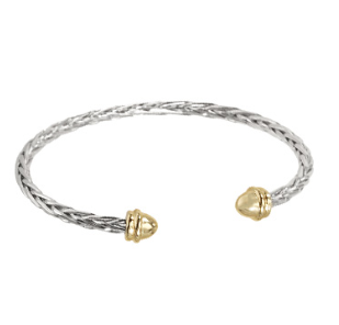 Textured Metal Gold Tip Bracelet