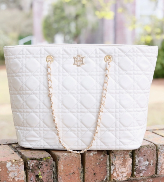 Quentin Ivory Quilted Tote