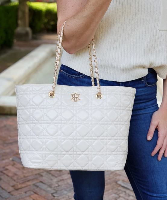 Quentin Ivory Quilted Tote