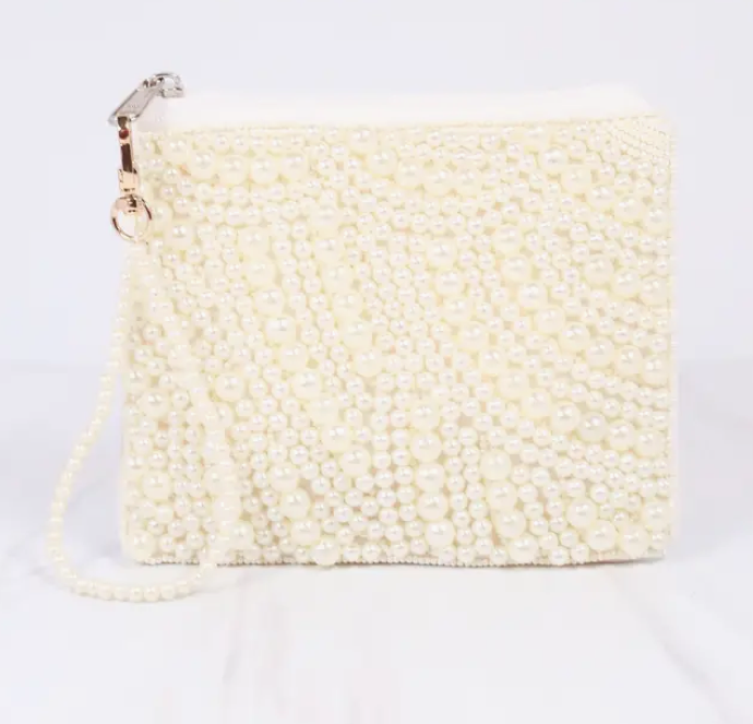Ivory Danee Pearl Embellished Pouch