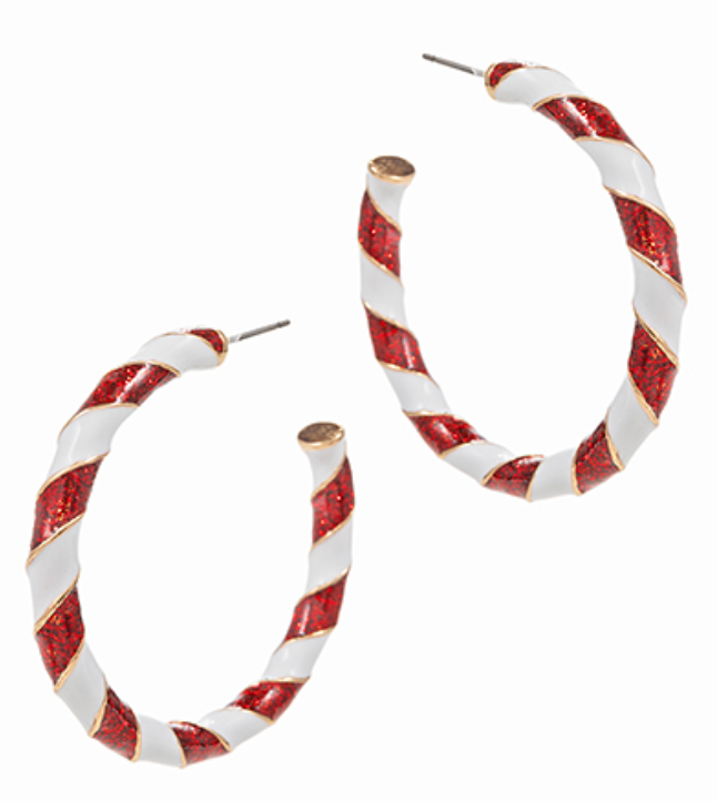 Twisted Christmas Color Enamel Hoops, VARIOUS