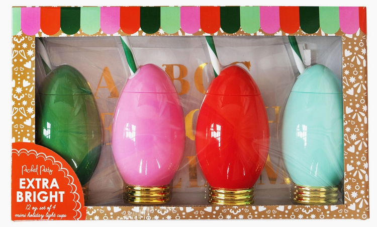 Christmas Light Straw Cup Set