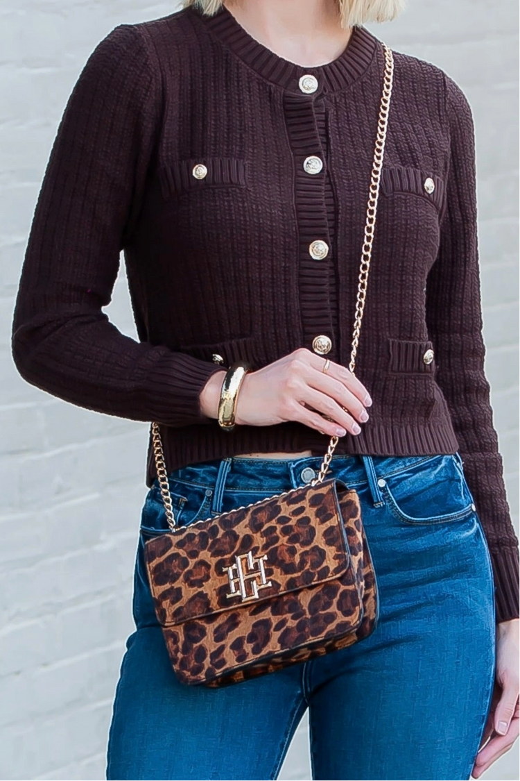 Caroline Hill - Rory Crossbody Spotted Saddle Purse