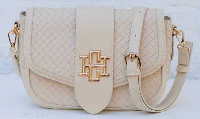 Caroline Hill - Griffin Crossbody Bag Woven Tan