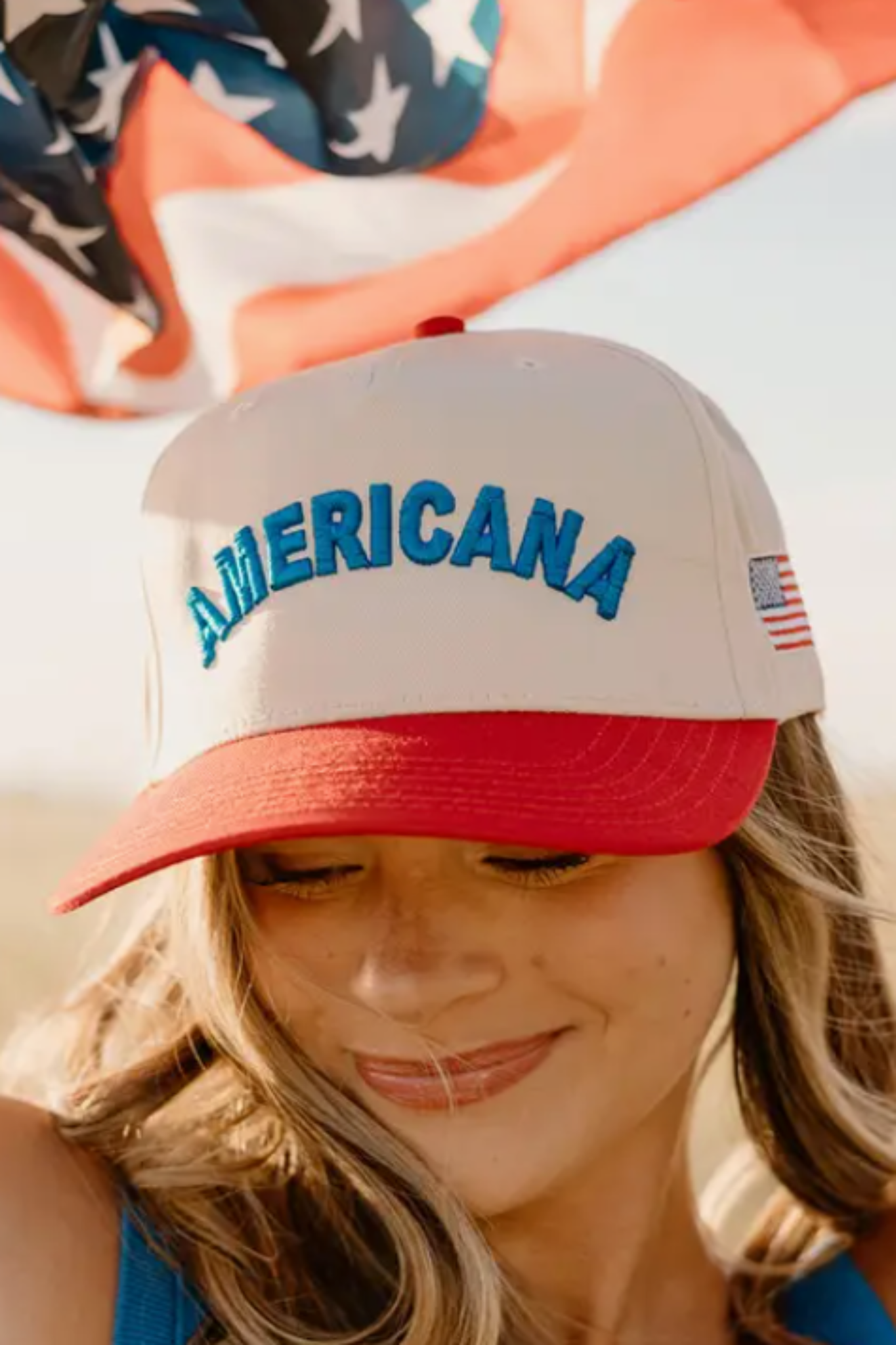 Americana Puff Embroidered Hat Jaxe + Grace Boutique