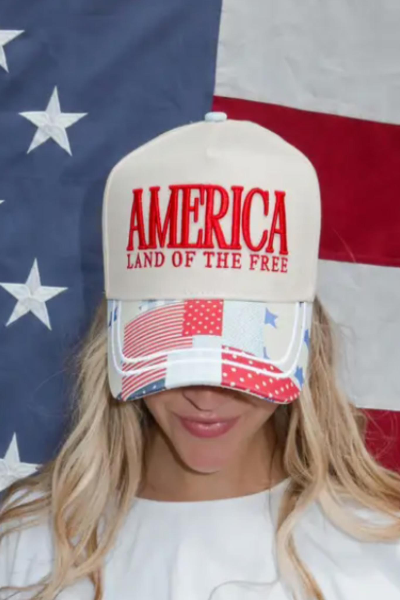 America "Land of the Free" Patchwork Hat Jaxe + Grace Boutique