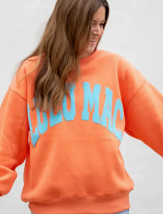 LULU MAC - Orange and Blue Sweatshirt Jaxe + Grace Boutique