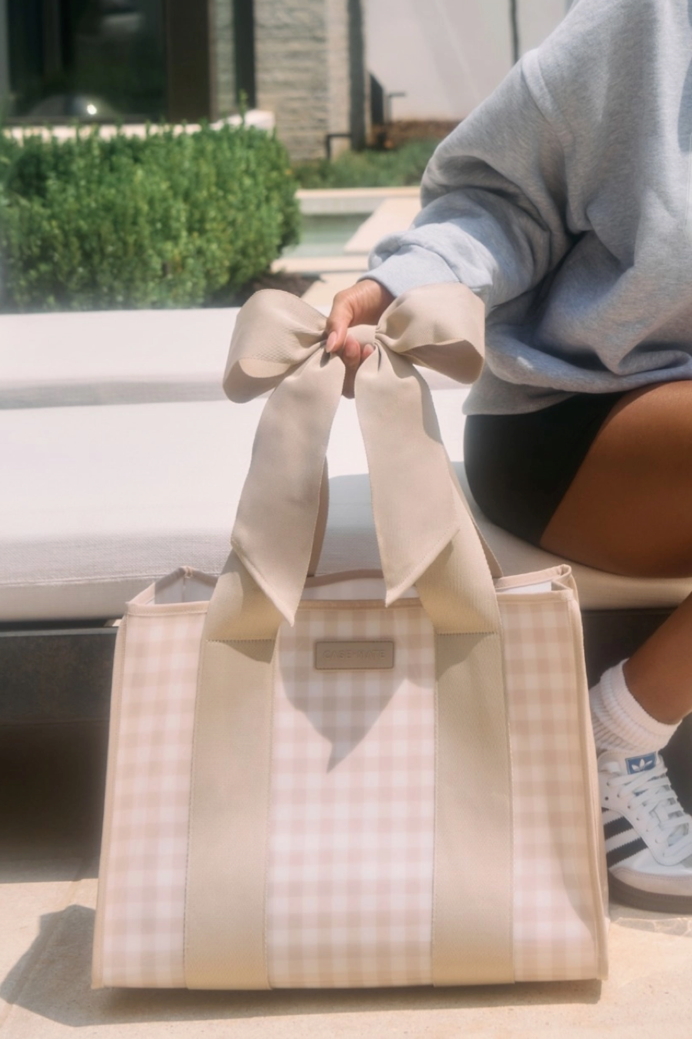 Case Mate Bubble Jelly Tote Bag, GINGHAM TAN BOW Jaxe + Grace Boutique