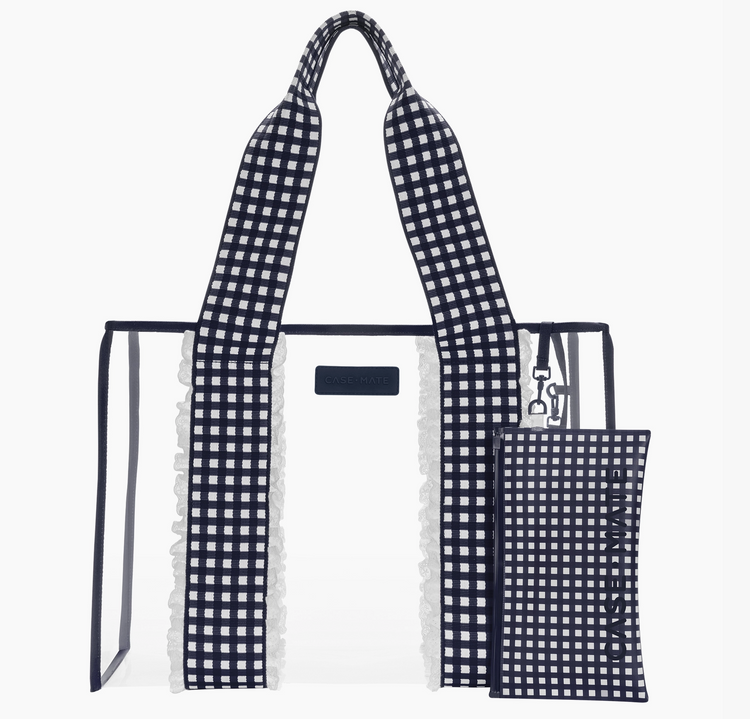 Case Mate Bubble Jelly Tote Bag, GINGHAM NAVY Jaxe + Grace Boutique