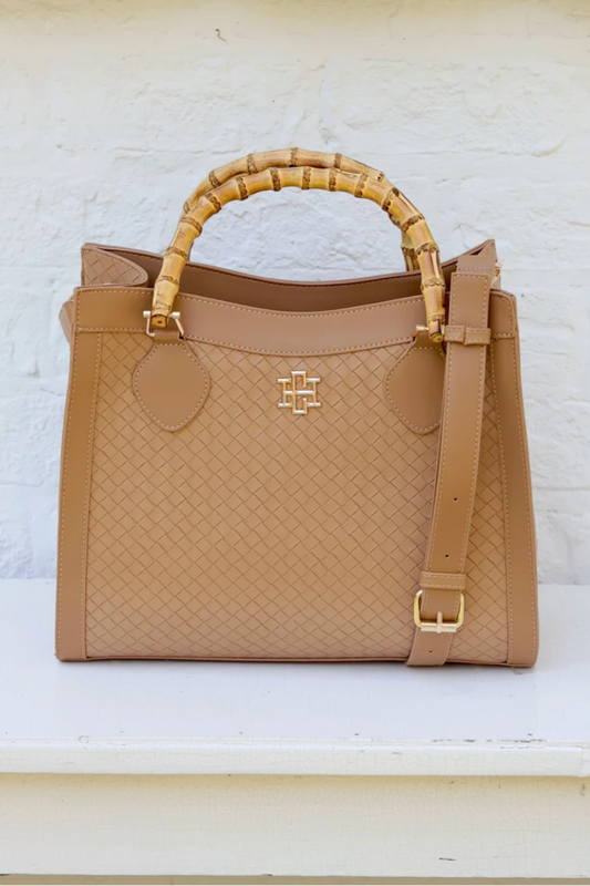 Caroline Hill - Palmer Tote, WOVEN TAN Jaxe + Grace Boutique