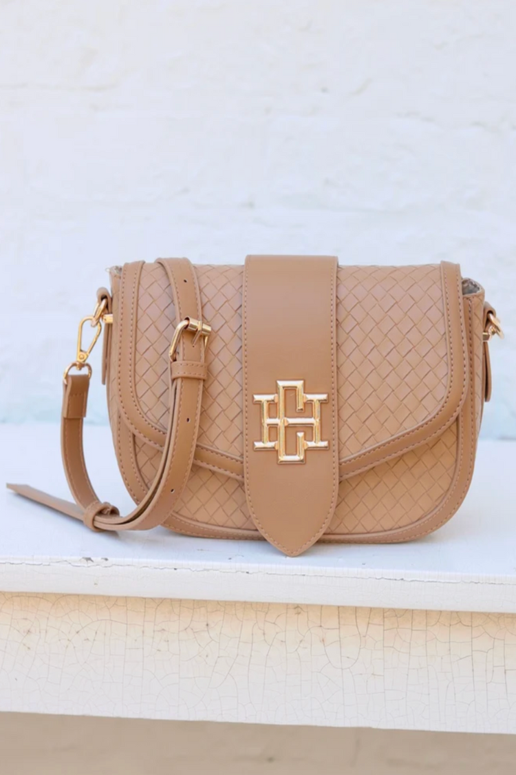 Caroline Hill - Griffin Crossbody Bag Woven Tan Jaxe + Grace Boutique