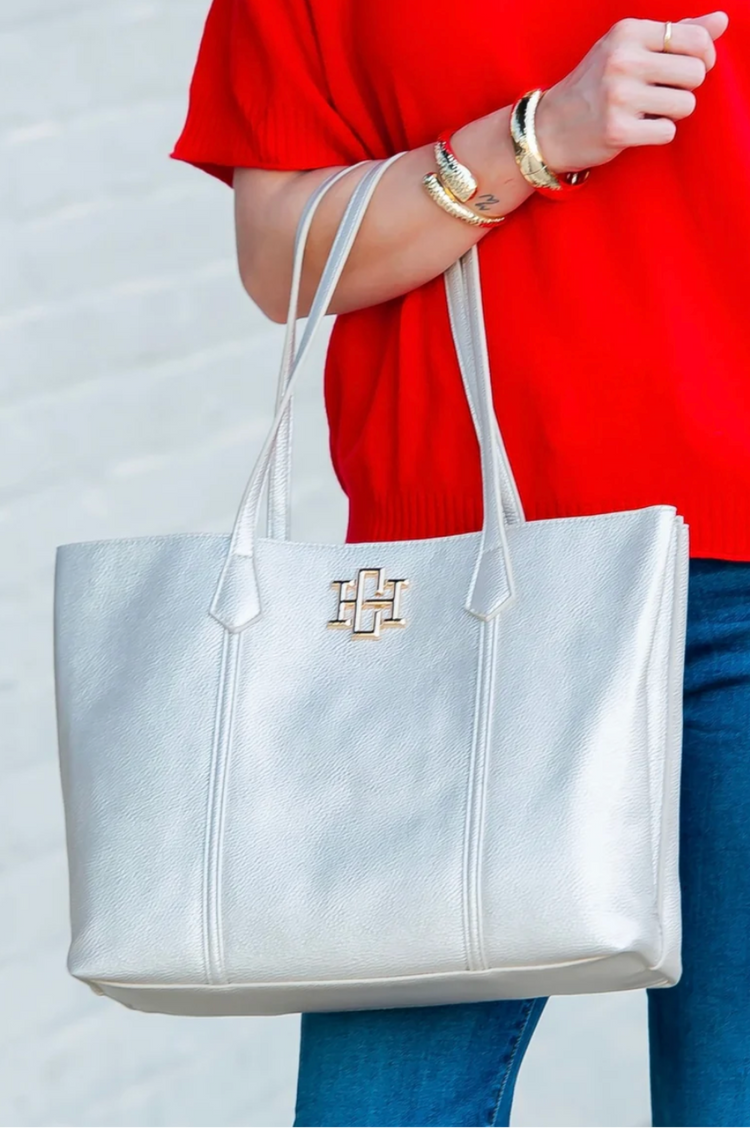 Caroline Hill - Heath Silver Pearl Tote Jaxe + Grace Boutique