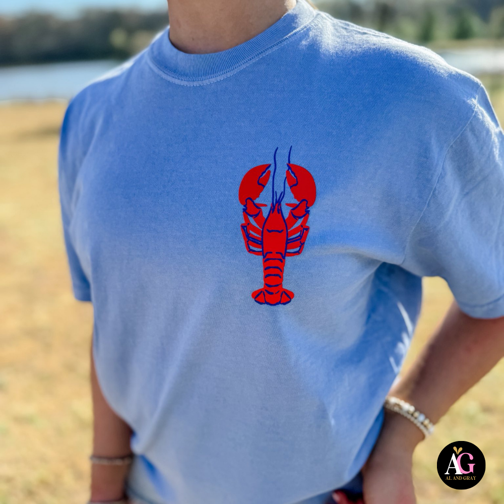 Crawfish Cutie Graphic Tee Al + Gray Graphic Tees