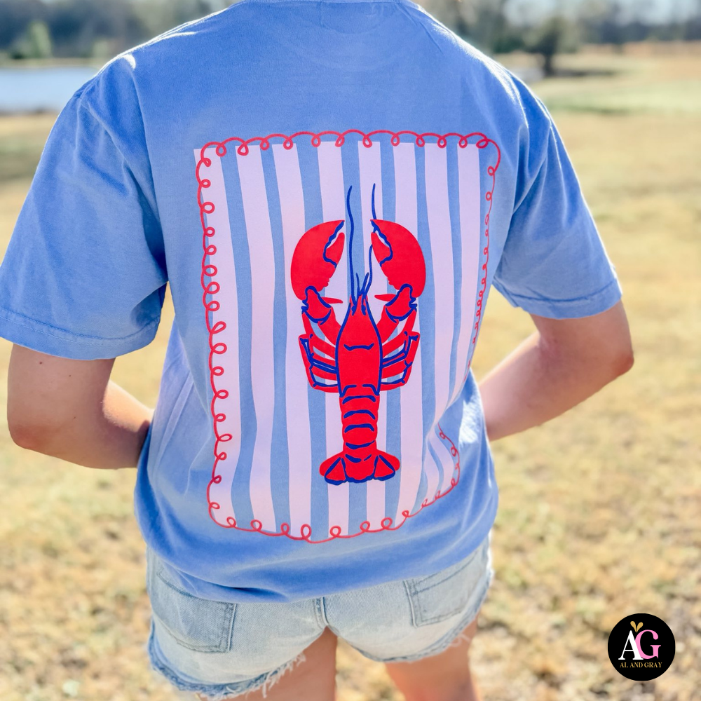 Crawfish Cutie Graphic Tee Al + Gray Graphic Tees