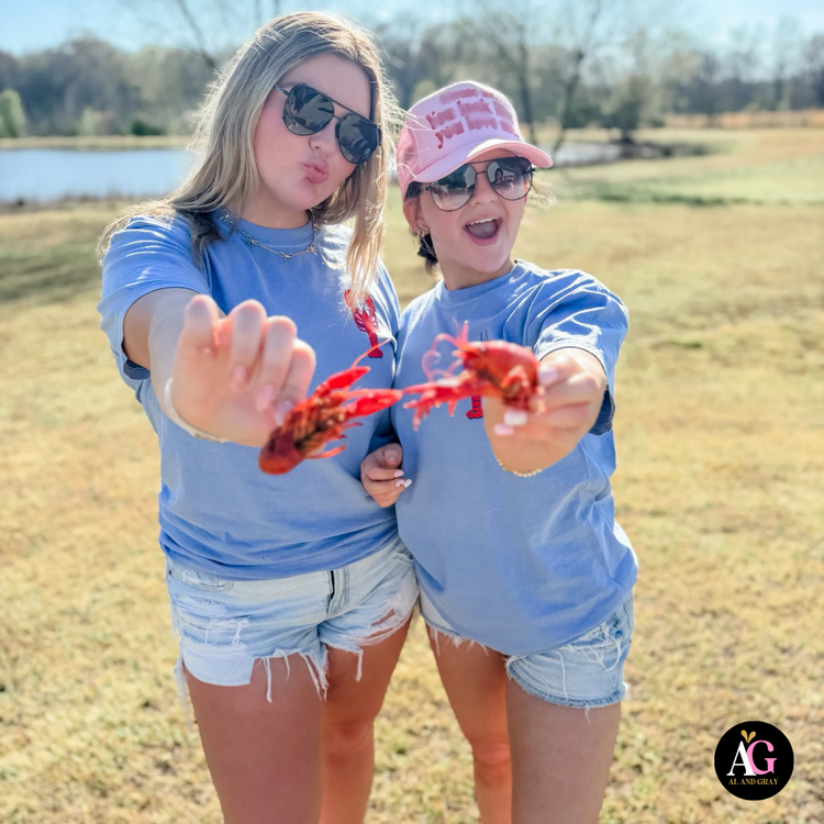 Crawfish Cutie Graphic Tee Al + Gray Graphic Tees