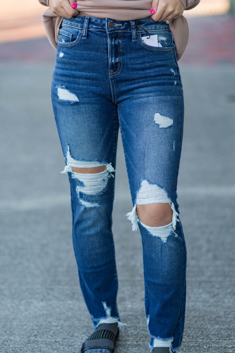 Z Dark Wash Distressed Skinny Jeans