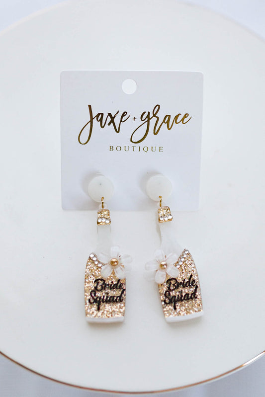 BRIDE SQUAD Champagne Earrings