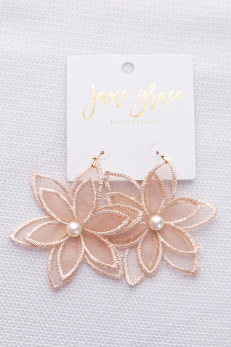 Flower Layered Embroidery Earrings