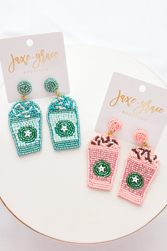 Coffee Cup Bead Earrings, VARIOUS