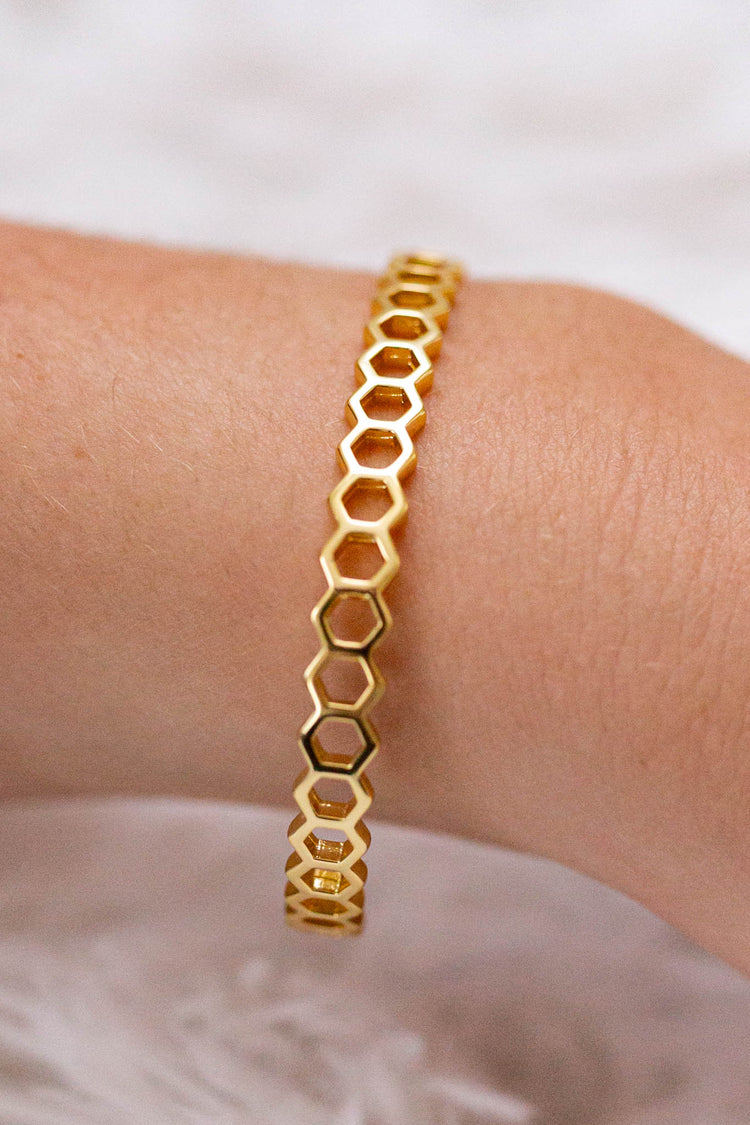 Hexagon Cuff Bracelet